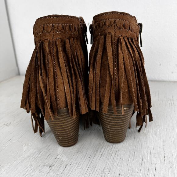 Indigo Rd Cabaret fringe bootie stacked heel size 7.5 - Picture 5 of 14